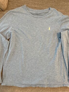 Polo by Ralph Lauren Light Blue Long Sleeve Tee with Yellow Pony Logo